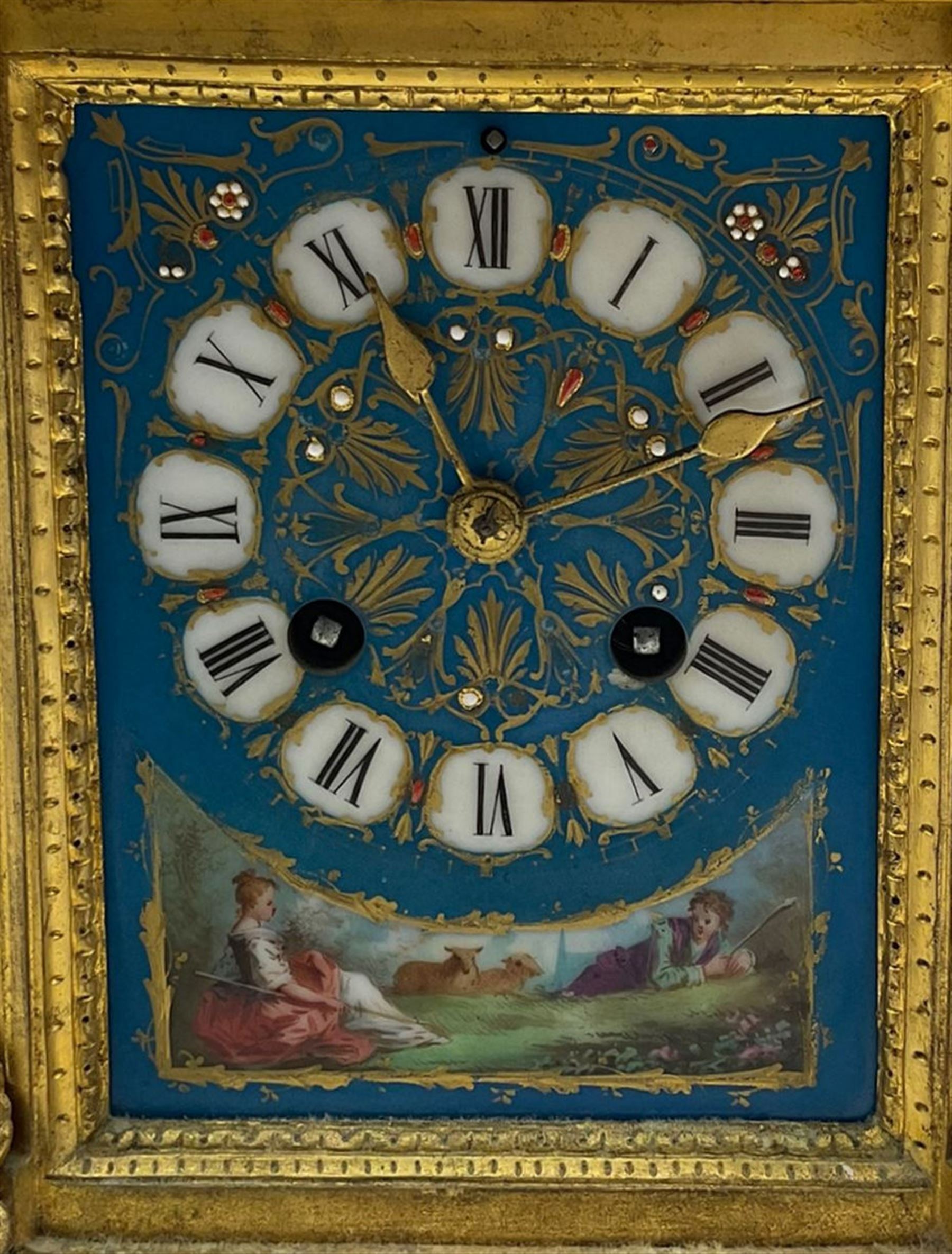 Gilt and porcelain mounted mantle clock - Image 6 of 6