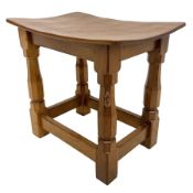 'Mouseman' oak joint stool