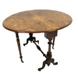 Victorian figured walnut stretcher table
