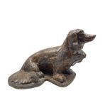 Bronze of a seated spaniel