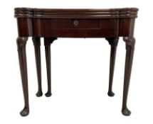 George III mahogany card or tea table