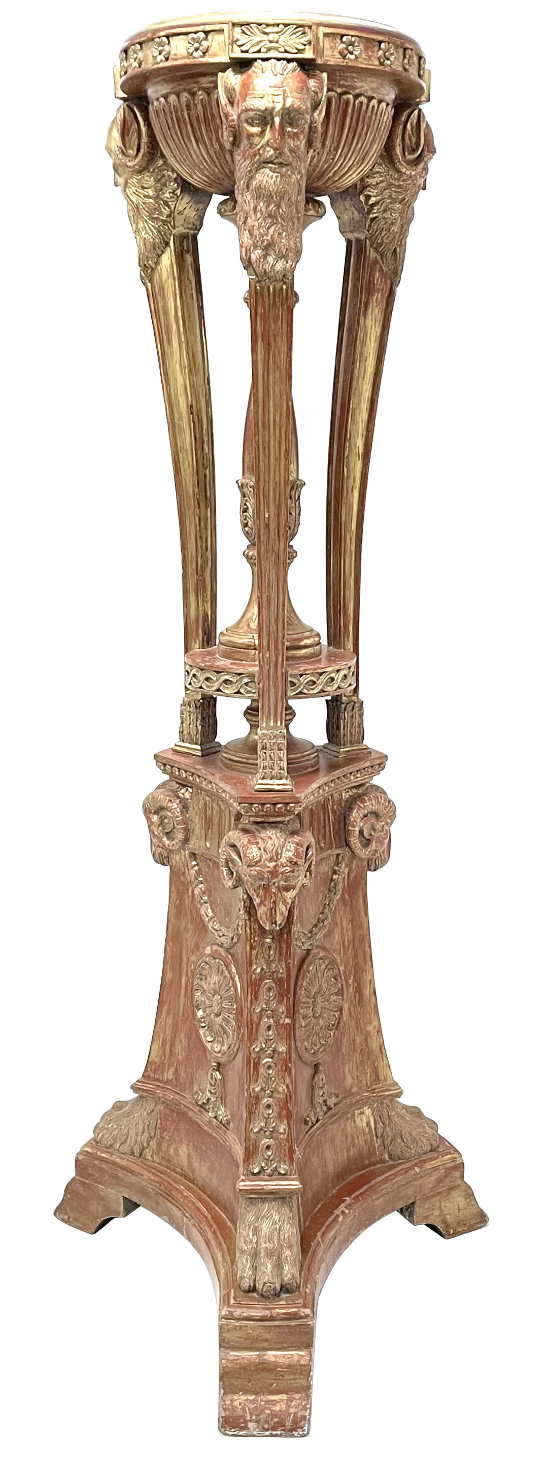 Late 20th century carved beech torchere or floor lamp in the manner of Adams - Image 2 of 13