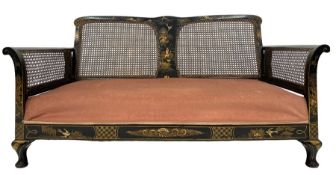 Early 20th century chinoiserie bergere settee