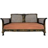 Early 20th century chinoiserie bergere settee