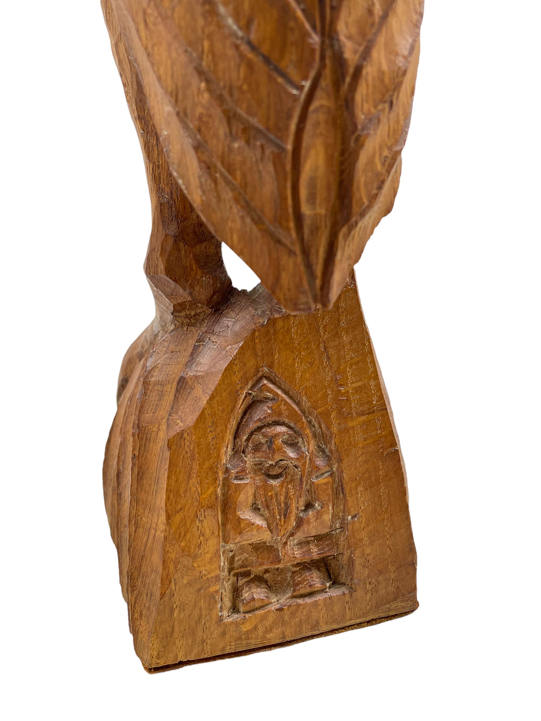 'Gnomeman' carved oak figure of a wading bird - Image 4 of 6