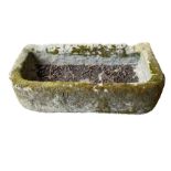 19th century tooled and weathered stone trough or planter