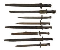 Collection of eight bayonets including Wilkinson 1907 pattern