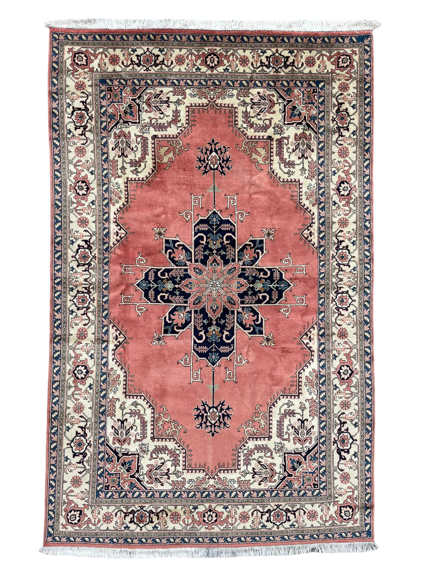 Persian Heriz pale peach ground rug