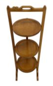 'Beaverman' oak three tier folding cake stand