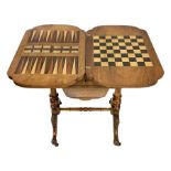 Victorian walnut games table