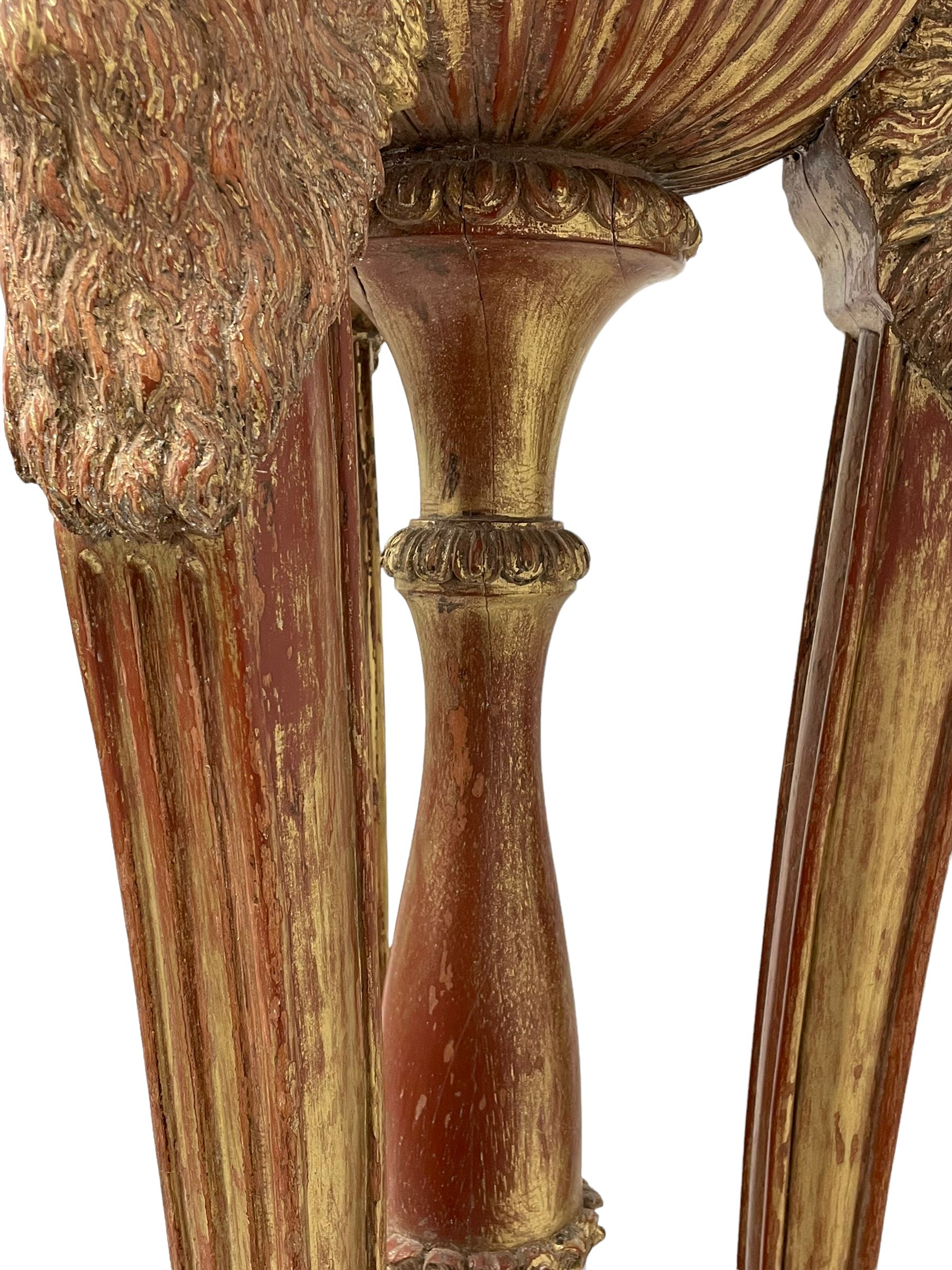 Late 20th century carved beech torchere or floor lamp in the manner of Adams - Image 10 of 13