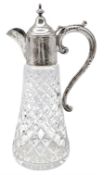 Elizabeth II silver-mounted glass claret jug