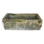 Large 19th century tooled and weathered stone trough or planter