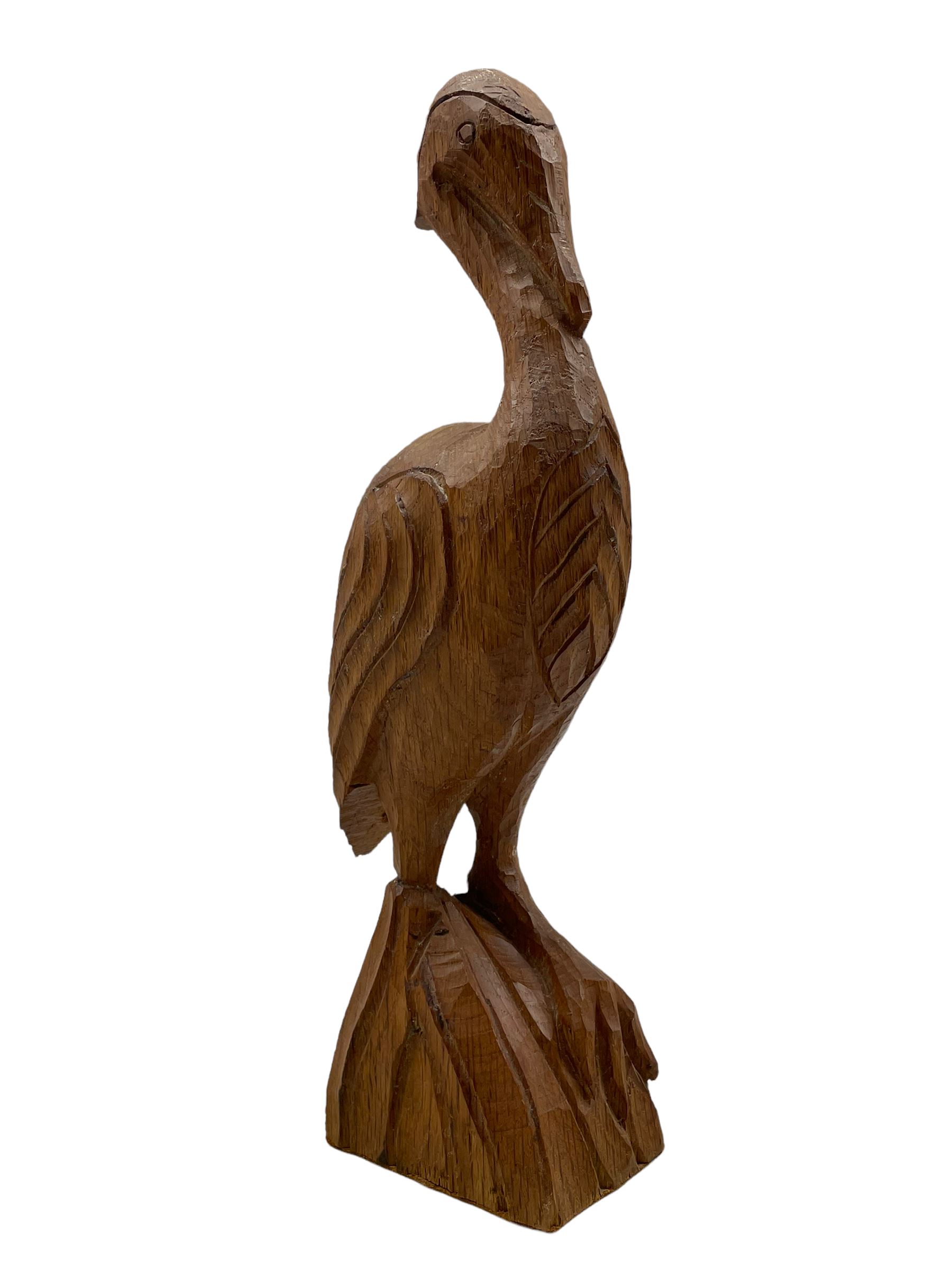 'Gnomeman' carved oak figure of a wading bird - Image 3 of 6