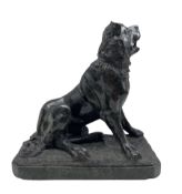 Italian Grand Tour carved green serpentine model of the 'Dog of Alciabades' or 'Jennings Dog'