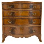 George III style mahogany serpentine chest
