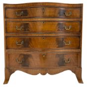 George III style mahogany serpentine chest