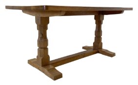 'Mouseman' oak dining table
