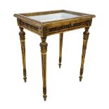 French style giltwood and gesso table vitrine or bijouterie cabinet