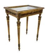 French style giltwood and gesso table vitrine or bijouterie cabinet