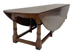 Large 17th century style oak dining wake table