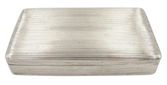 19th century Dutch silver rectangular box with reeded decoration