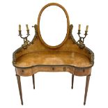 Late 19th century amboyna and ormolu mounted dressing table