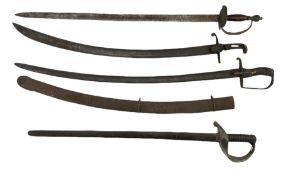 19th century Naval boarding cutlass and three Georgian swords (4)