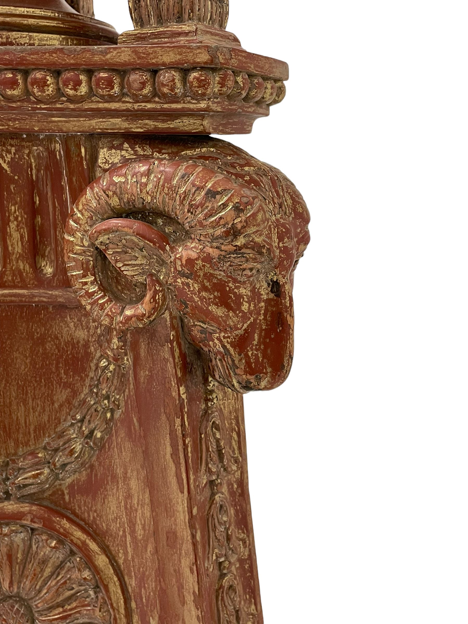 Late 20th century carved beech torchere or floor lamp in the manner of Adams - Image 12 of 13