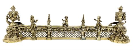 An Impressive 19th century brass fire fender