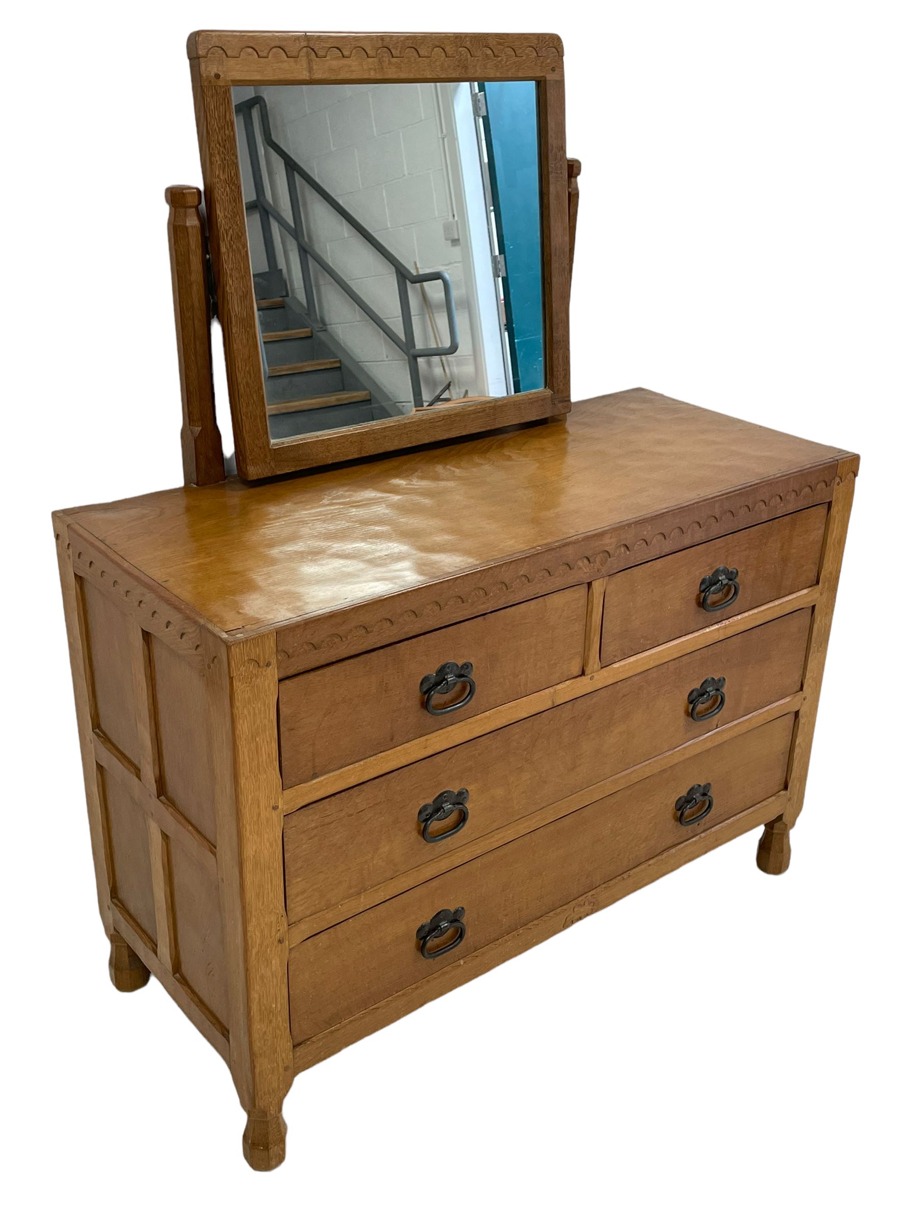 'Oakleafman' oak dressing chest - Image 4 of 5