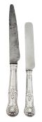 Twenty three Victorian Kings pattern silver handled table knives London 1841 with replacement blades