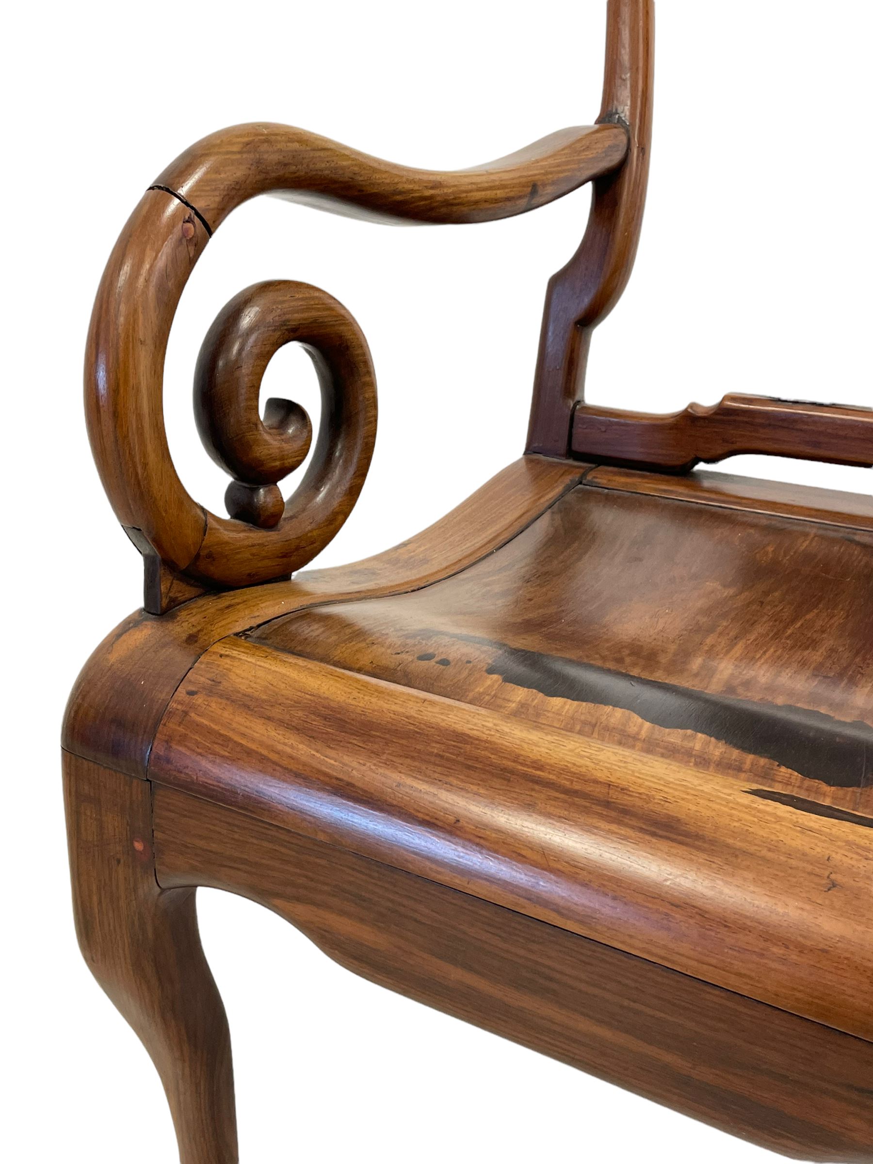 Chinese hardwood open armchair - Image 6 of 6