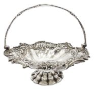 Victorian silver fruit basket with embossed and pierced decoration