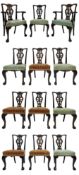 Set of twelve early to mid-19th century mahogany dining chairs