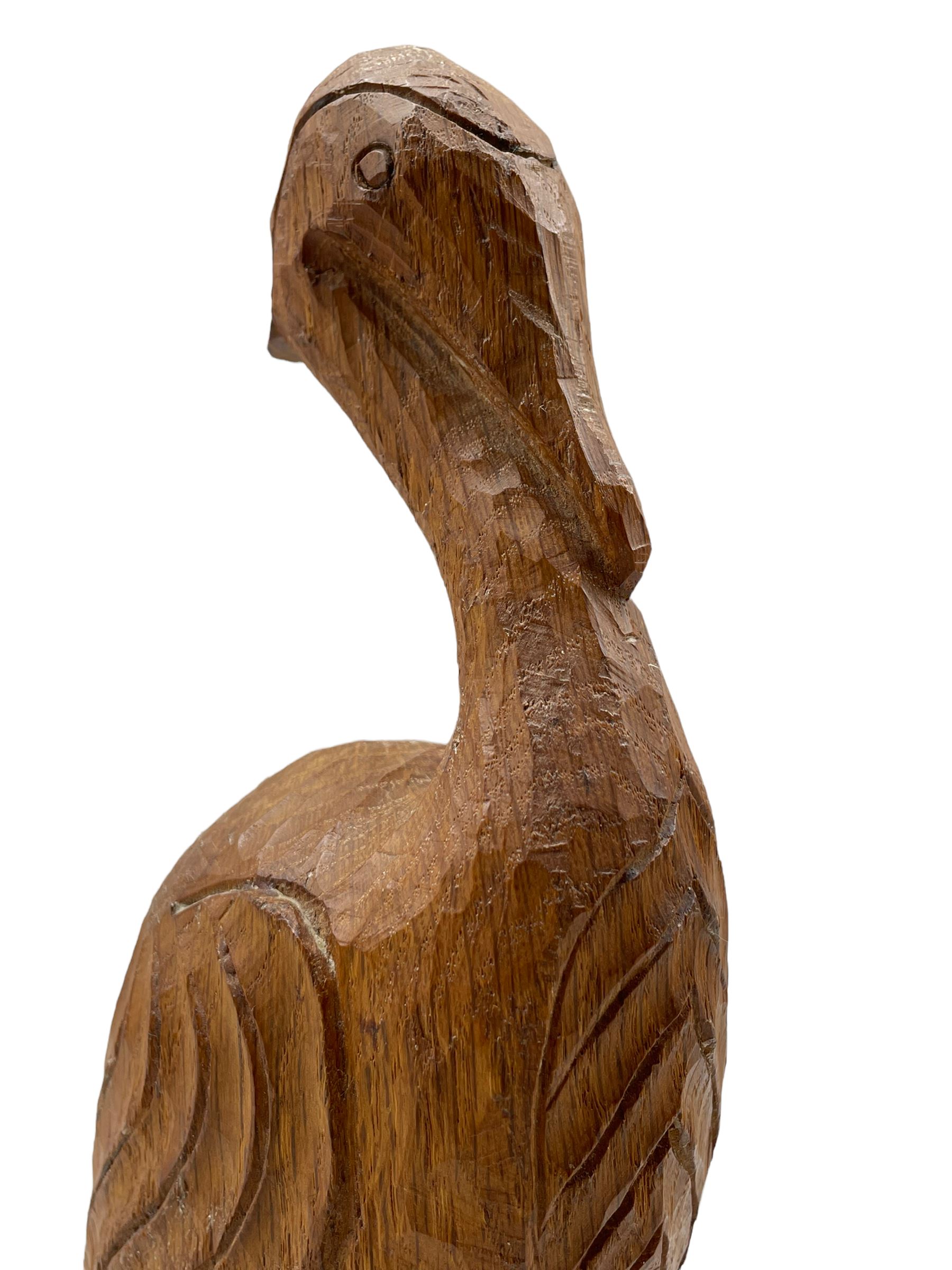 'Gnomeman' carved oak figure of a wading bird - Image 6 of 6