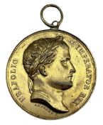 Early 19th century gilt bronze medallion by Bertrand Andrieu with a bust of Napoleon Bonaparte