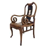 Chinese hardwood open armchair