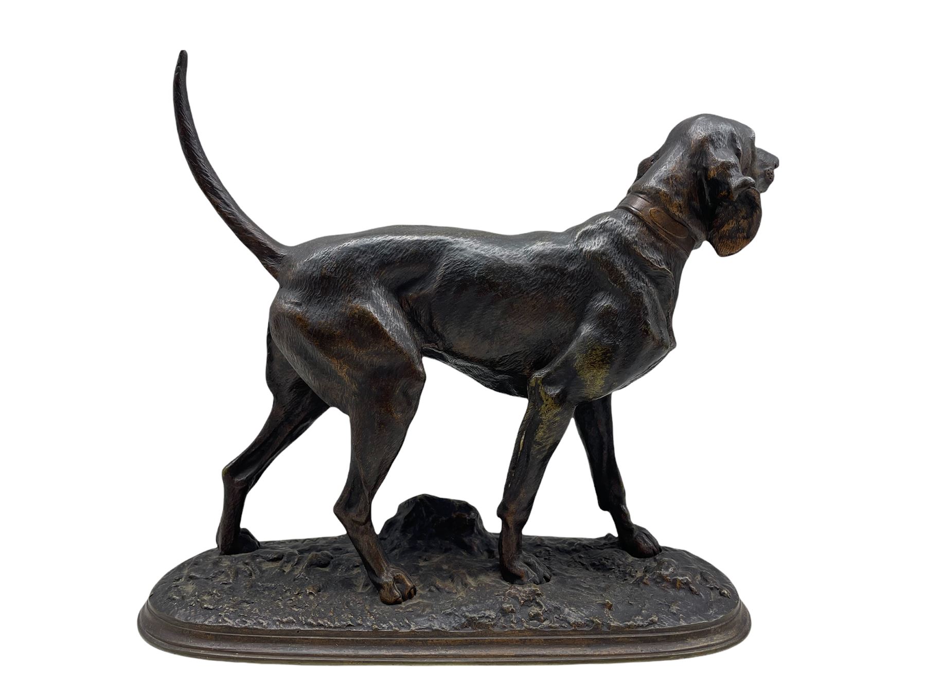 Arthur Waagen (German 1833-1898): Bronze of the Bloodhound 'St Hubirt' (sic) the base inscribed '1er - Image 2 of 4