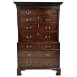 George III mahogany chest on chest