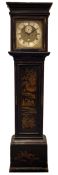 George II japanned longcase clock by Joseph Stevens
