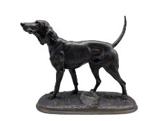 Arthur Waagen (German 1833-1898): Bronze of the Bloodhound 'St Hubirt' (sic) the base inscribed '1er