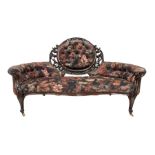 Victorian mahogany framed serpentine sofa