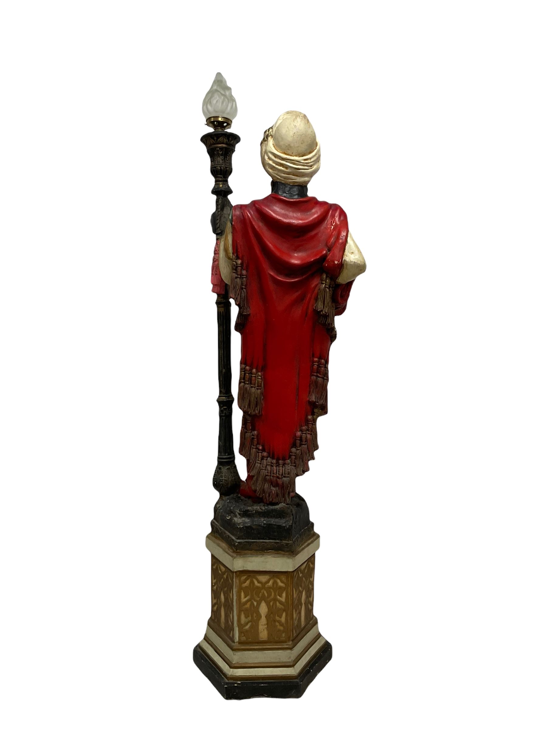 Standard lamp in the form of a Moorish courtier holding a light in the form of a torch staff - Image 4 of 5