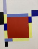 Jack Hellewell (Northern British 1920-2000): Abstract Square Colour Block Composition