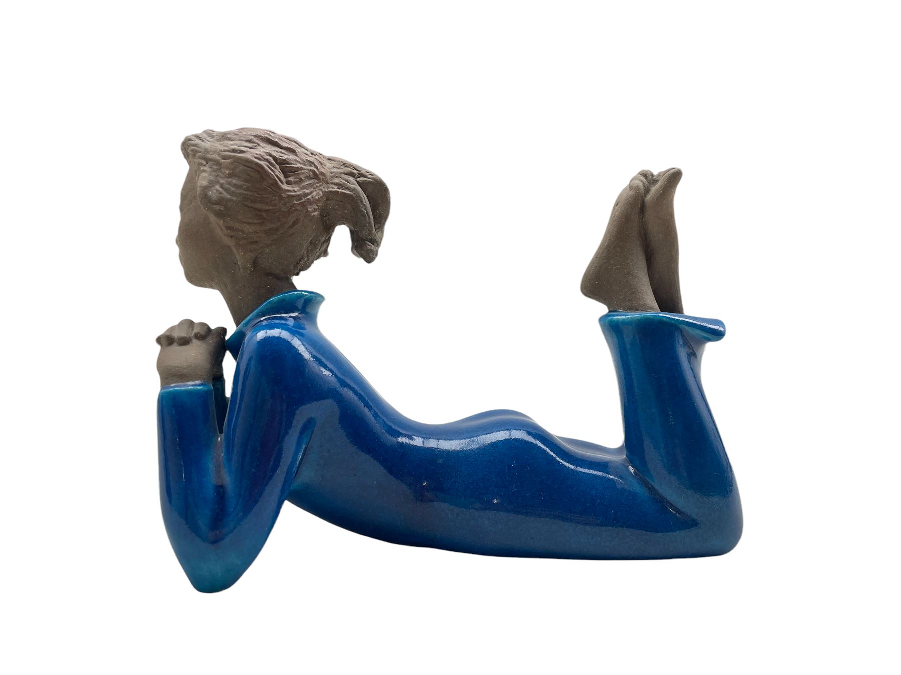 Royal Copenhagen part glazed stoneware figure of a laying woman no. 21952 - Image 2 of 3