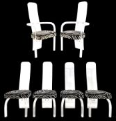 Possibly Charles Hollis Jones - 1970/80s set six style mid-century high back lucite dining chairs