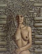 Elson (British contemporary): Sci Fi Mechanical Half Length Female Nude