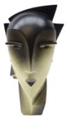 Lindsey Balkweill (British Contemporary): 1980's sculptural plaster bust of a lady