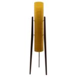 1960's teak floor standing tripod rocket lamp